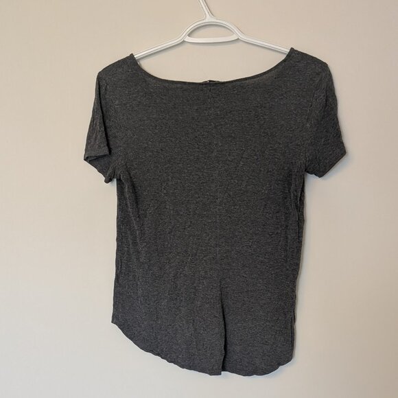 Dynamite, v-neck, short sleeve, tee, dark grey, loose fit, size small - Picture 6 of 9